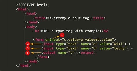 HTML output Tag .